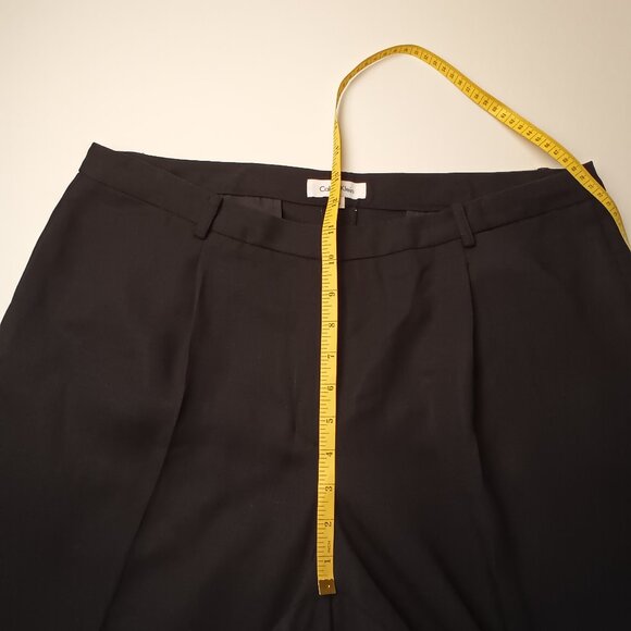 100% Wool Calvin Klein Trouser Pants Size 14 Lightweight High Rise Black Color - Picture 8 of 10